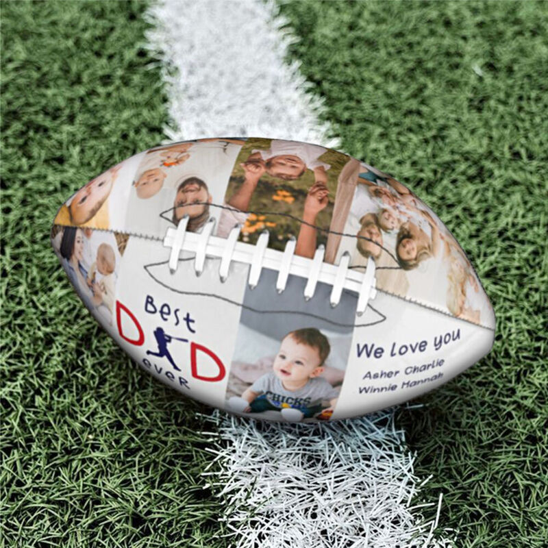 Ballon de football personnalisé avec photo ajoutée comme cadeau pour papa passionné de sport