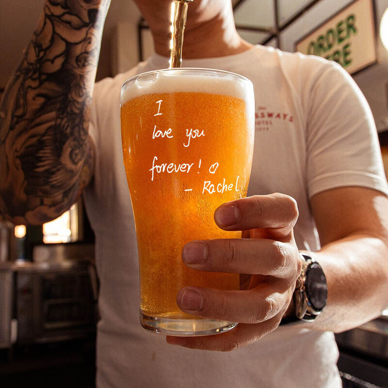 Verre à bière personnalisé avec écriture manuscrite Cadeau amusant pour votre amour