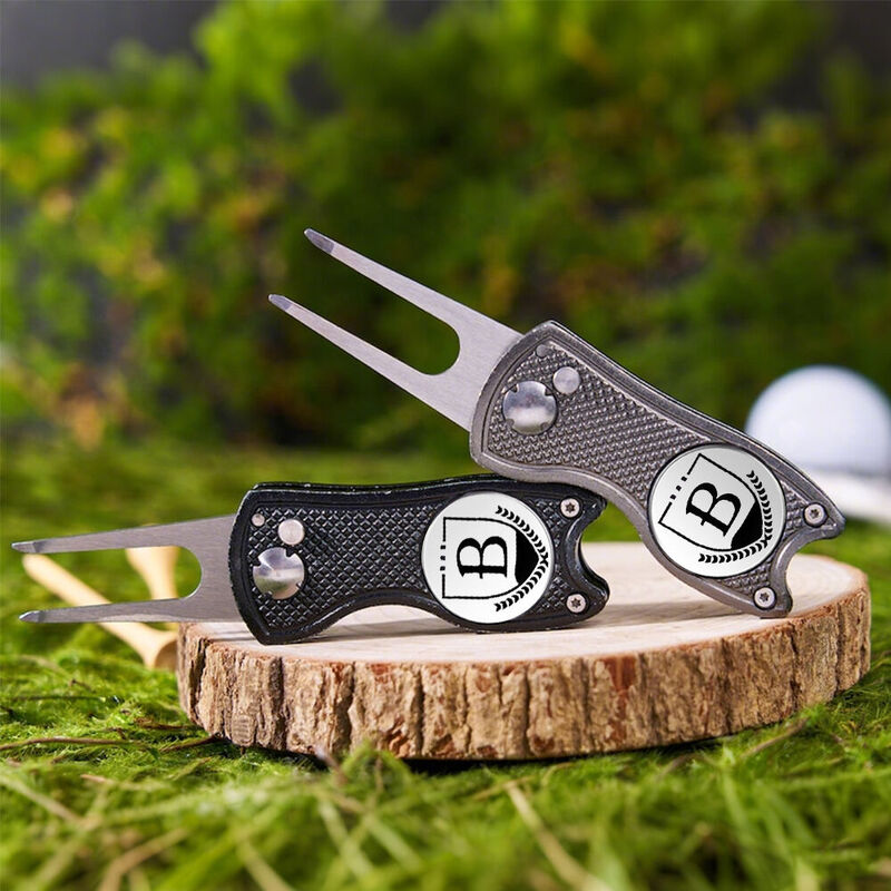 Personalized Golf Turf Repair Tool with Magnetic Ball Mark Customized Initials Gift for Graduation