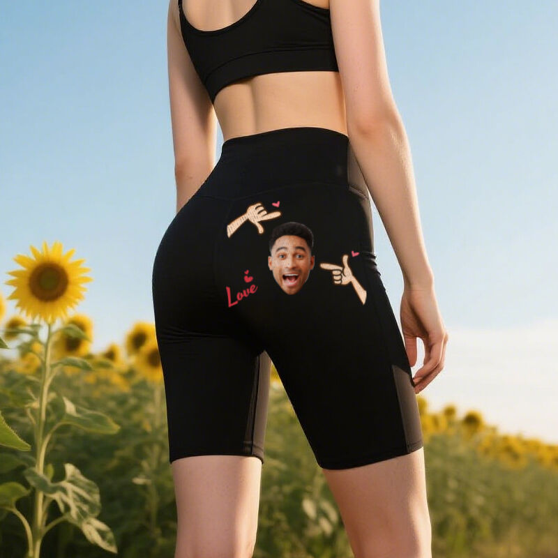 Leggings de motociclista personalizados "Eres mi amor", foto personalizada, diseño creativo, regalo atractivo para sus amantes