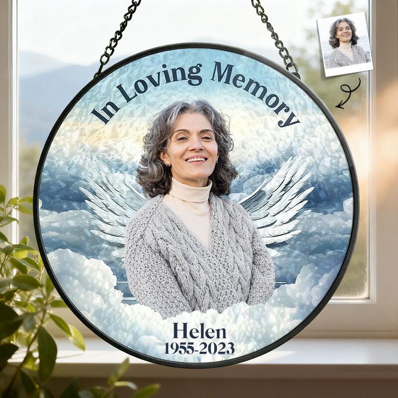 Atrapasueños de vidrio personalizados para colgar en la ventana, regalos de condolencia para recordar a los seres queridos fallecidos