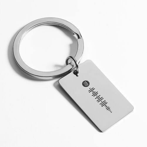 Drawmade Custom Spotify Code Date Keychain Silver