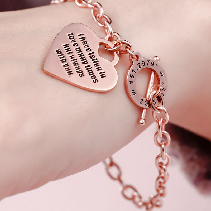"I Will Always Stand by You" Heart Personalized Bracelet