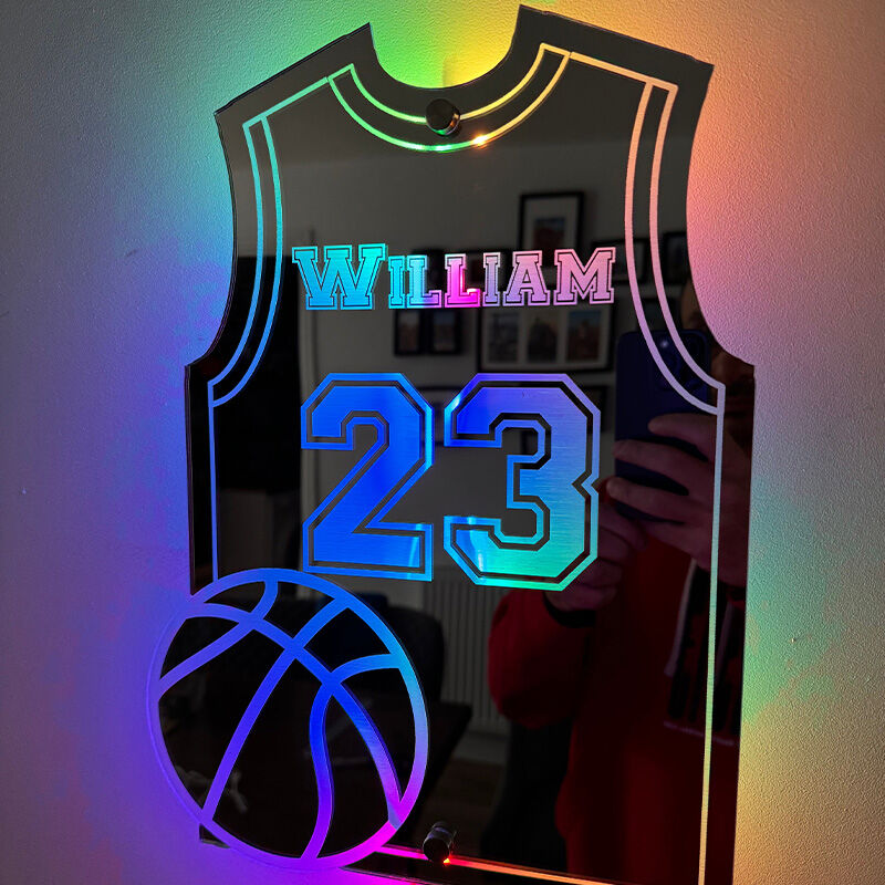 Personalized LED Cool Mirror Lights For Basketball Lovers