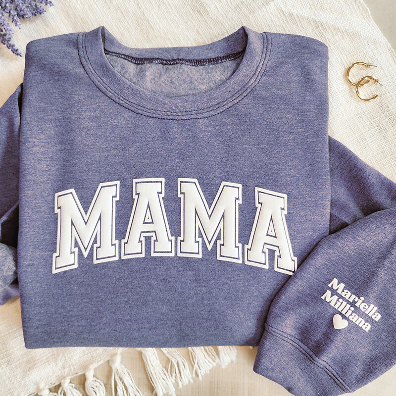Sweatshirt personnalisé imprimé MAMA avec noms personnalisés Cadeau parfait pour la fête des mères