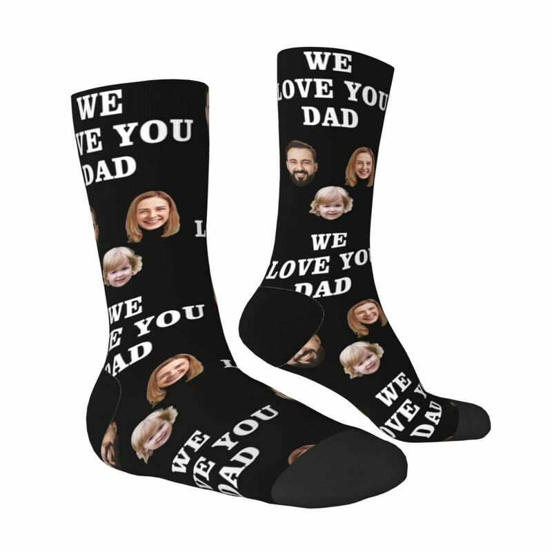 Personalized Face Socks Can be Added with Photos and Text as a Gift for Dad