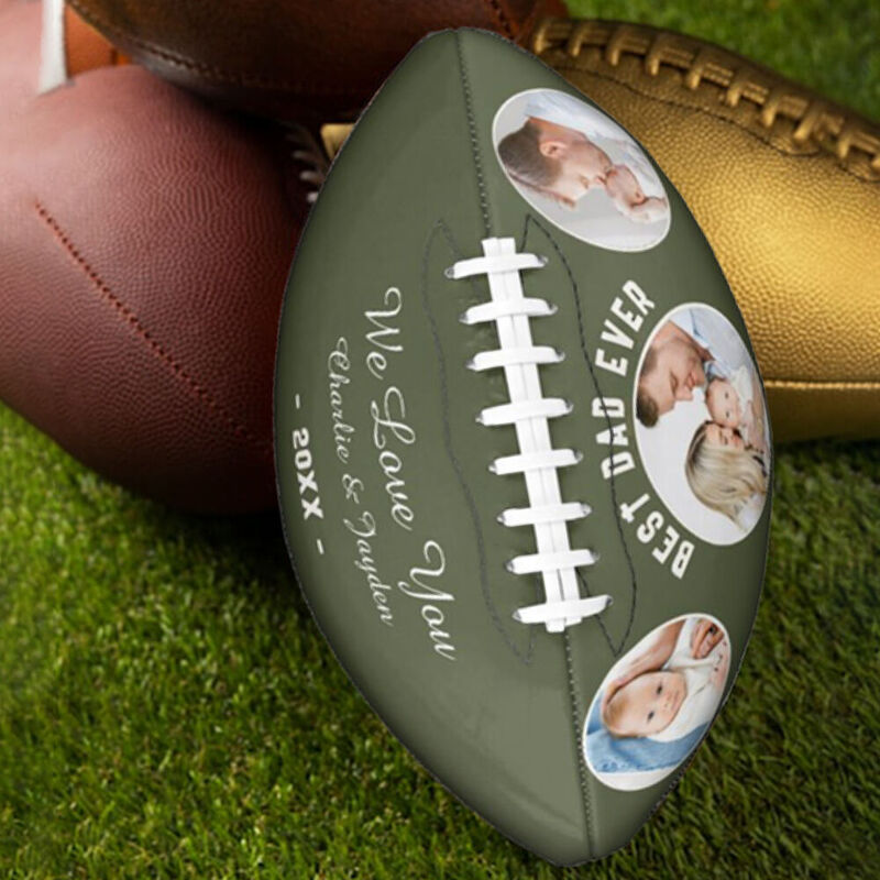 Balón de fútbol personalizado "El mejor papá del mundo" con fotos como regalo del Día del Padre para papá