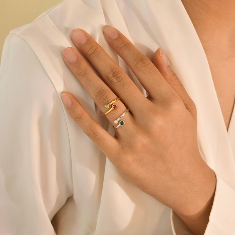 Personalized Birthstone Ring Simple Gift for Couples