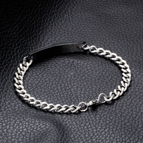 "Just Thinking About Him" Personalized Bracelet For Men Stainless Steel
