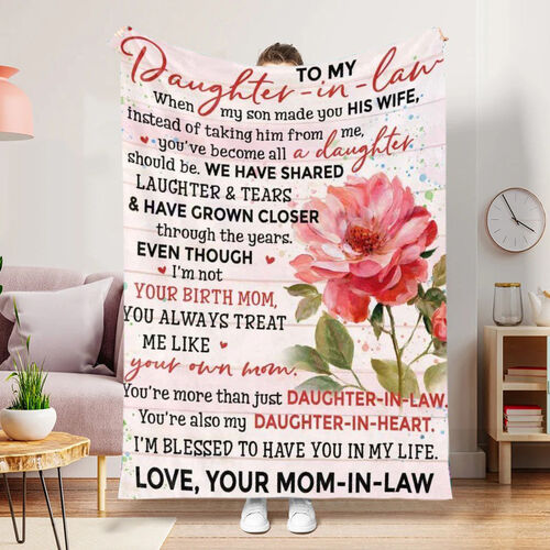 "I Treat You Like my Own Daughter" Love Letter Blanket from Mother-in-law for Daughter-in-law