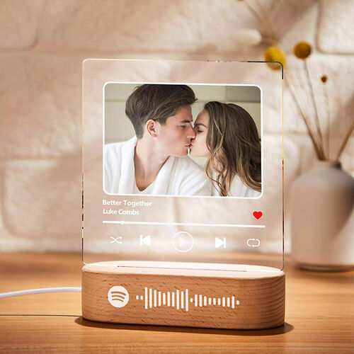 Spotify Plaque Custom With Song And Photo Acrylic Music Night Light