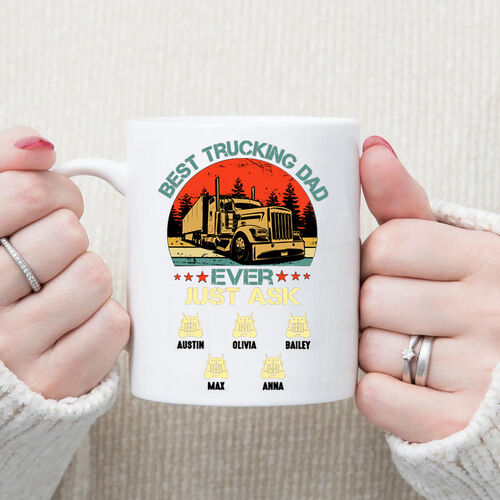Tazza con nome personalizzato con motivo di camion Regalo classico per il grande papà