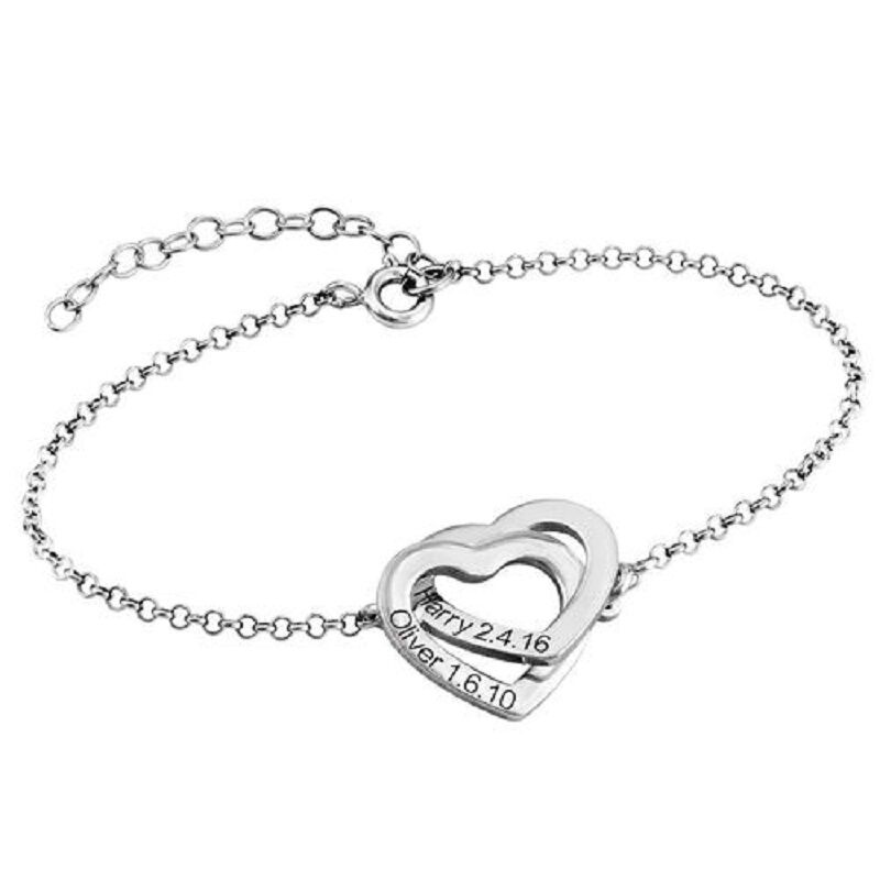Interlocking Adjustable Hearts Bracelet
