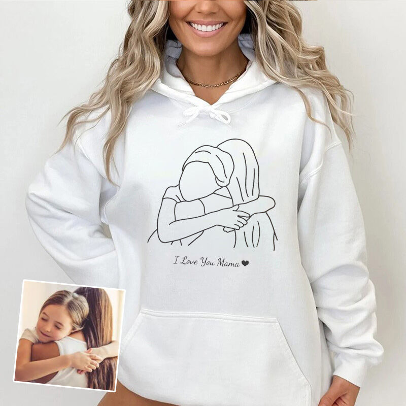 Personalized Hoodie with Custom Picture and Messages for Mother's Day Gift