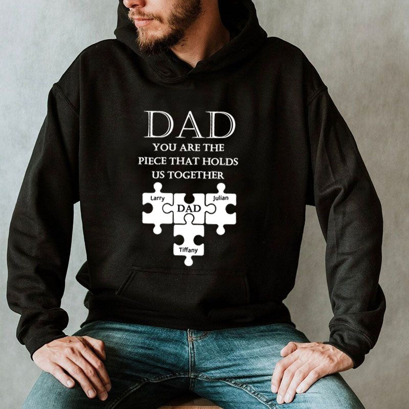 Personalized Hoodie with Custom Name Puzzles Creative Present for Dad
