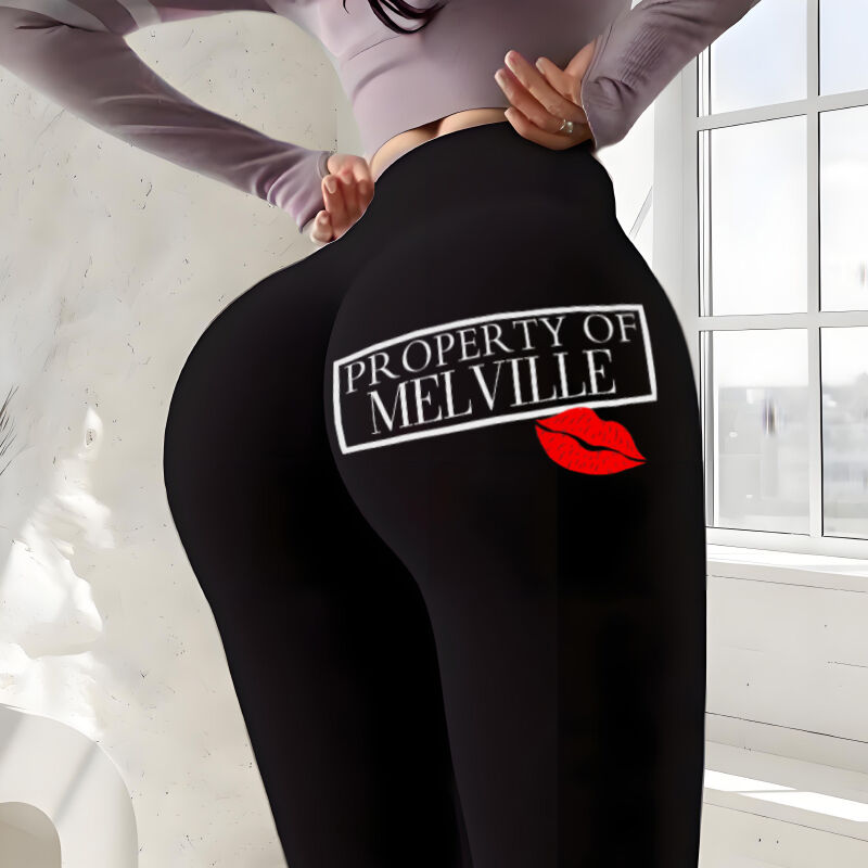 Personalized Leggings Property Of You Chic Stamp Pattern Design Creative Gift for Her Lover Wife