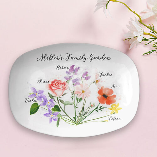 Personalized Birthflower And Name Plate Gift Graceful Gift