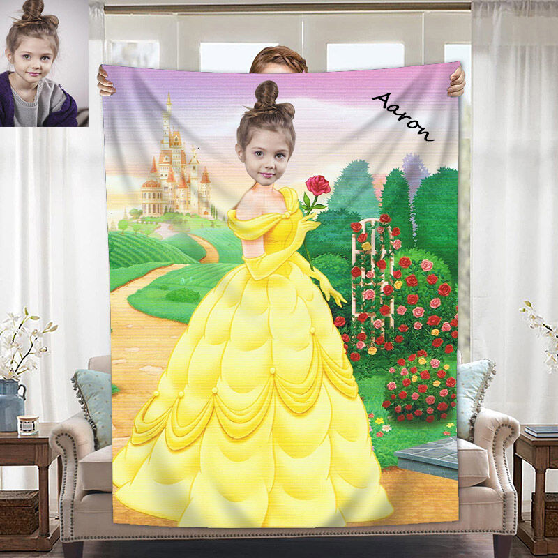 Personalized Photo Blanket With Beautiful Garden And Girl In Gorgeous Dress Christmas Gift For Kids