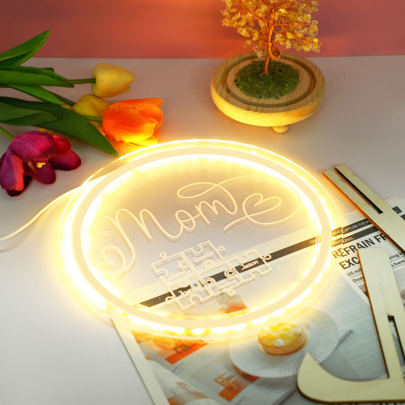 Personalized Name Puzzle Acrylic Night Light Warm Mother's Day Gift