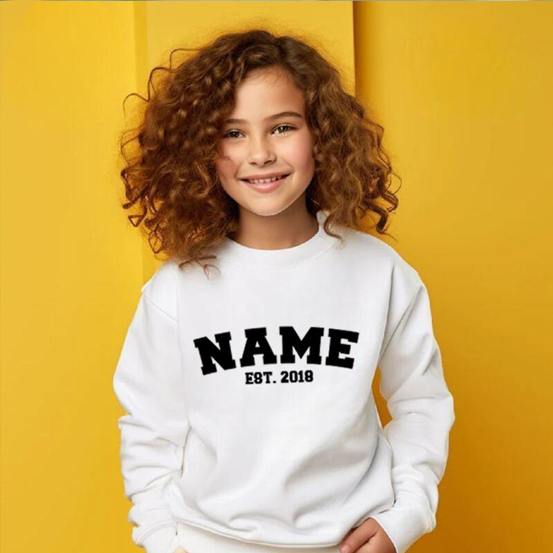 Personalized Kids Embroidered Sweatshirt With Custom Name Warm Gift For Children