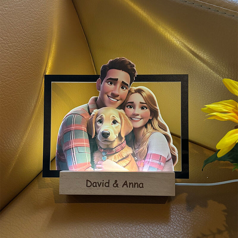 Personalized Cartoon Picture Night Light Cute Gift for Couples