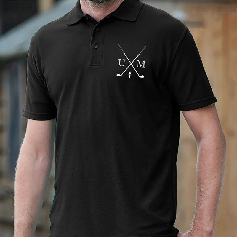Personalized Letter Embroidered Polo Shirt Best Gift for Golf Lovers