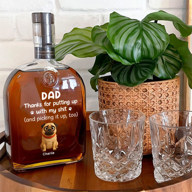 Bottiglia di whisky personalizzata con foto regalo premuroso per gli amanti degli animali domestici