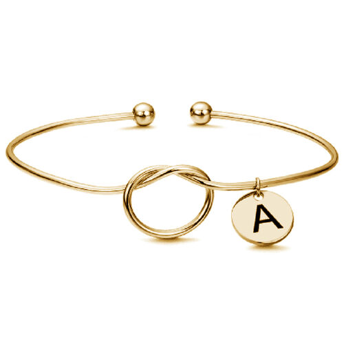 "Perfect Gift For Her" Engraved Initial Name Bangle