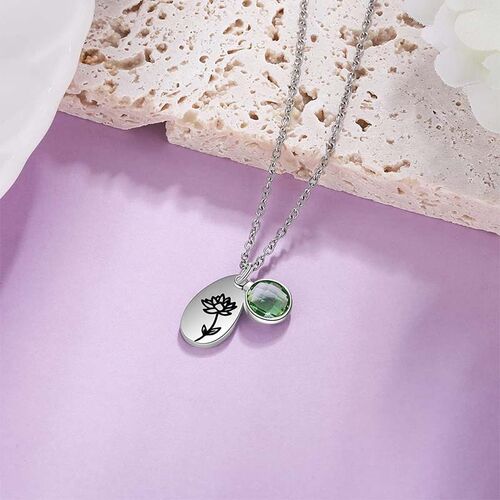 Colgante de flor de nacimiento personalizado con piedra de nacimiento para amigos