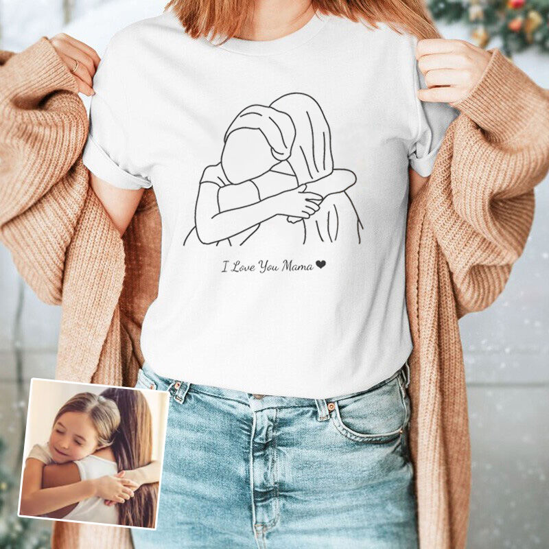 T-shirt personalizzata con immagine e messaggi personalizzati per la festa della mamma