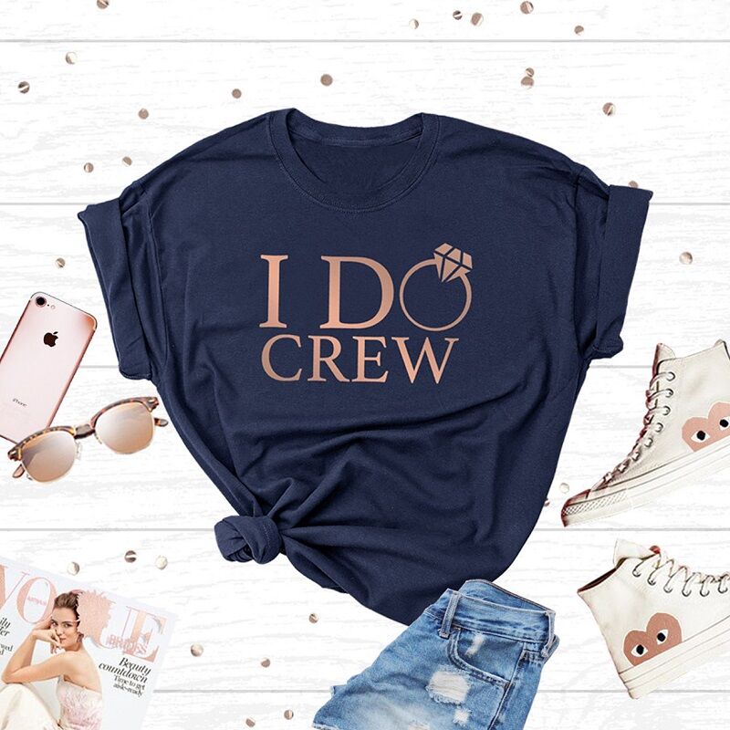 Personalized T-shirt I Do and Bridesmaid Crew with Rose Gold Design Great Bridal Party Gift