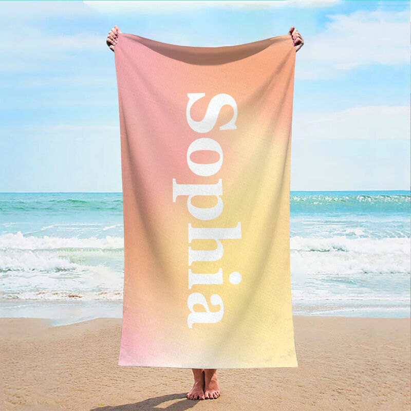 Personalized Name Bath Towel Colorful Present for Bestie