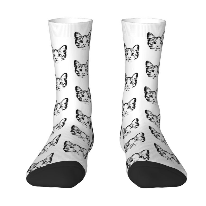 Chaussettes personnalisées pour animaux de compagnie, style croquis, cadeau minimaliste pour les propriétaires d'animaux de compagnie