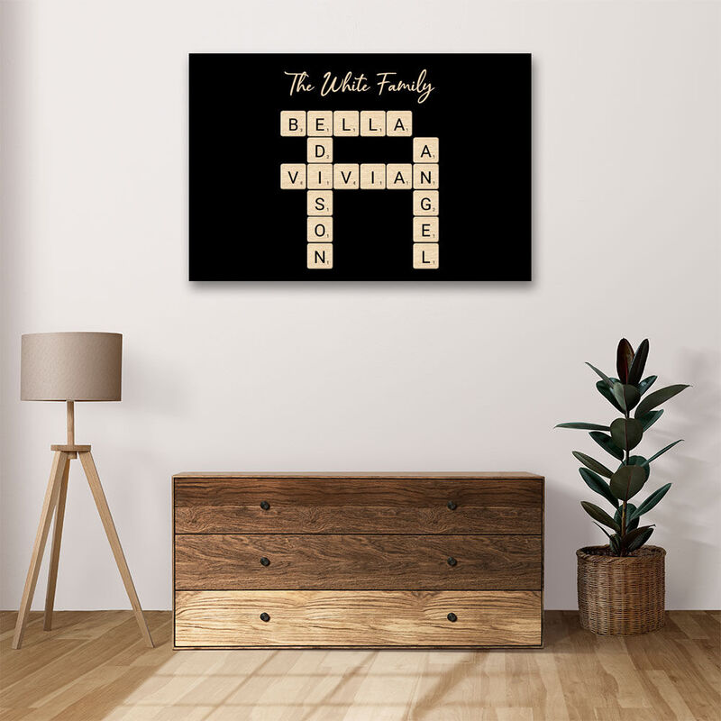 Personalized Scrabble Canvas Wall Art Warm Present for Mother's Day