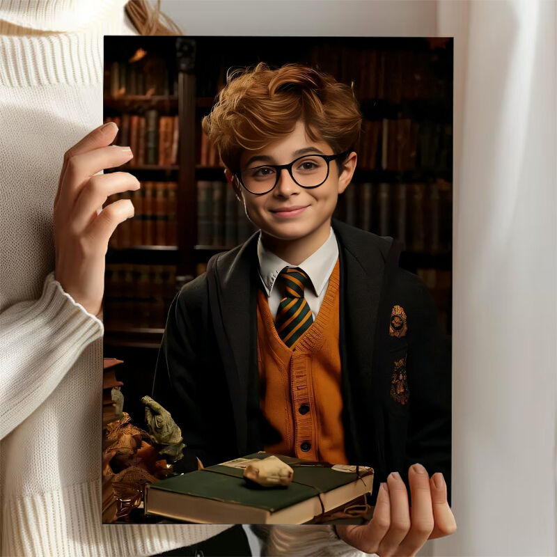 Personalized Wizard Portraits with Custom Face Swap Funny Present for Kids