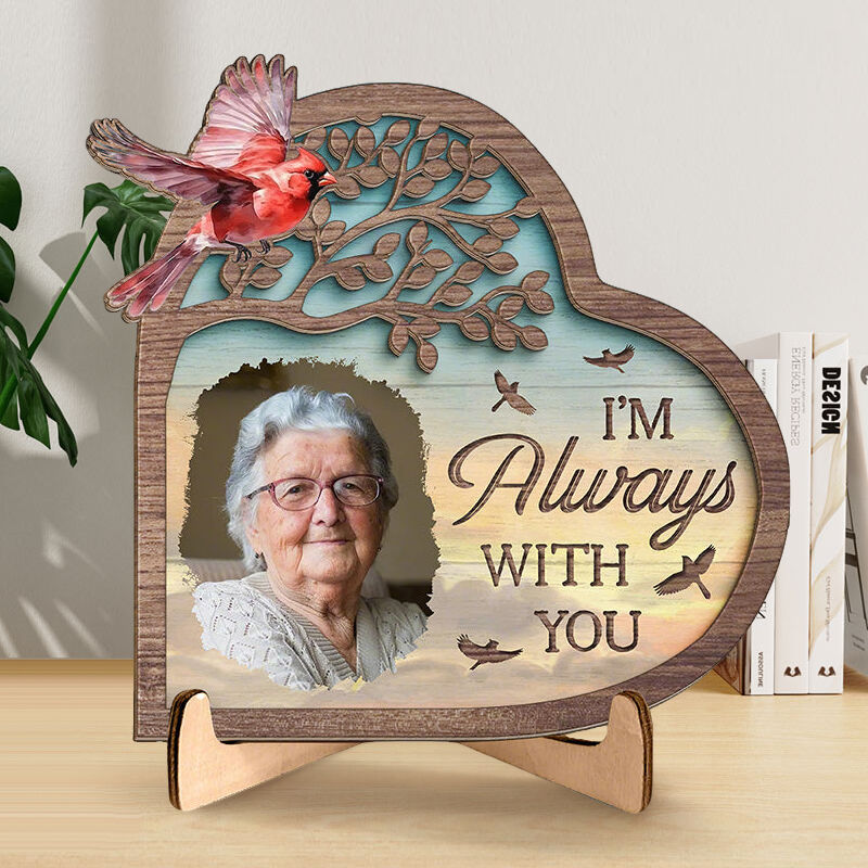 Personalized Photo Frame I'm Always With You Cardinal Design Memorial Gift for Family