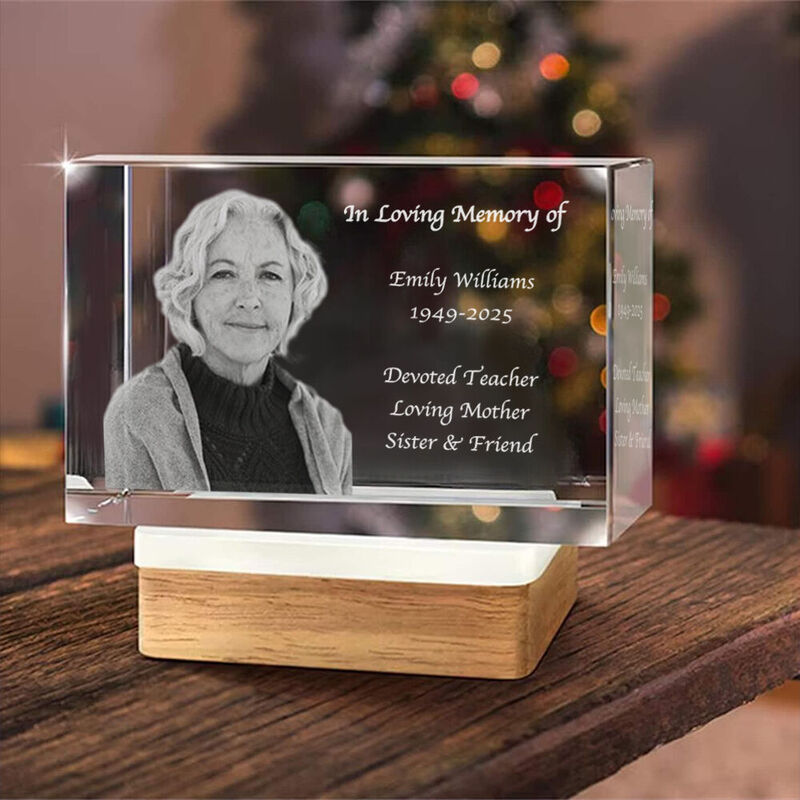 Photos de cristal 3D personnalisées pour commémorer les proches décédés comme cadeaux de sympathie pour la famille