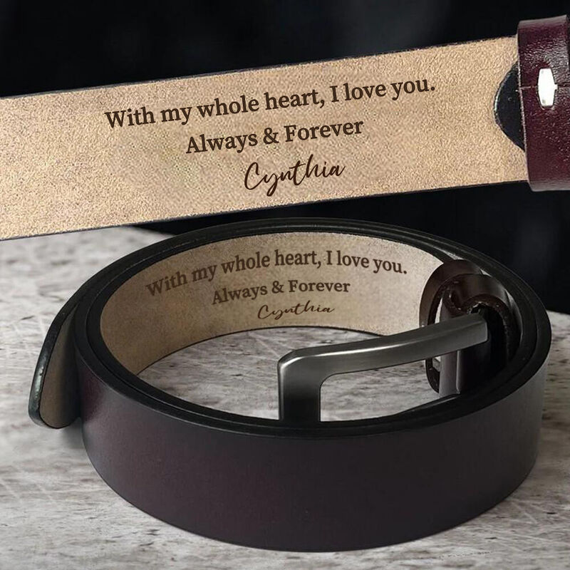 Cinturón de cuero personalizado para hombre, cinturón grabado, regalo de cumpleaños para su esposo.