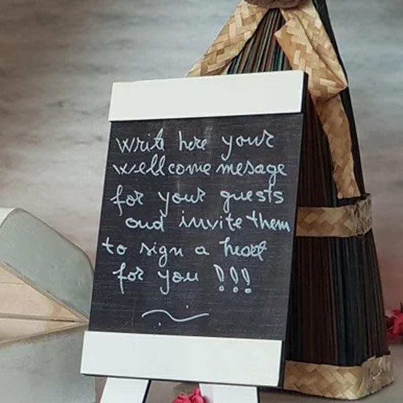 Libro degli ospiti con nome personalizzato in legno acrilico a forma di cuore