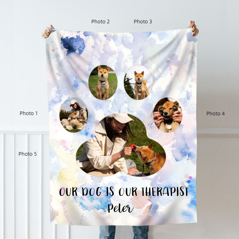 Personalized Picture Blanket with Colorful Design Style Present for Pet Lover