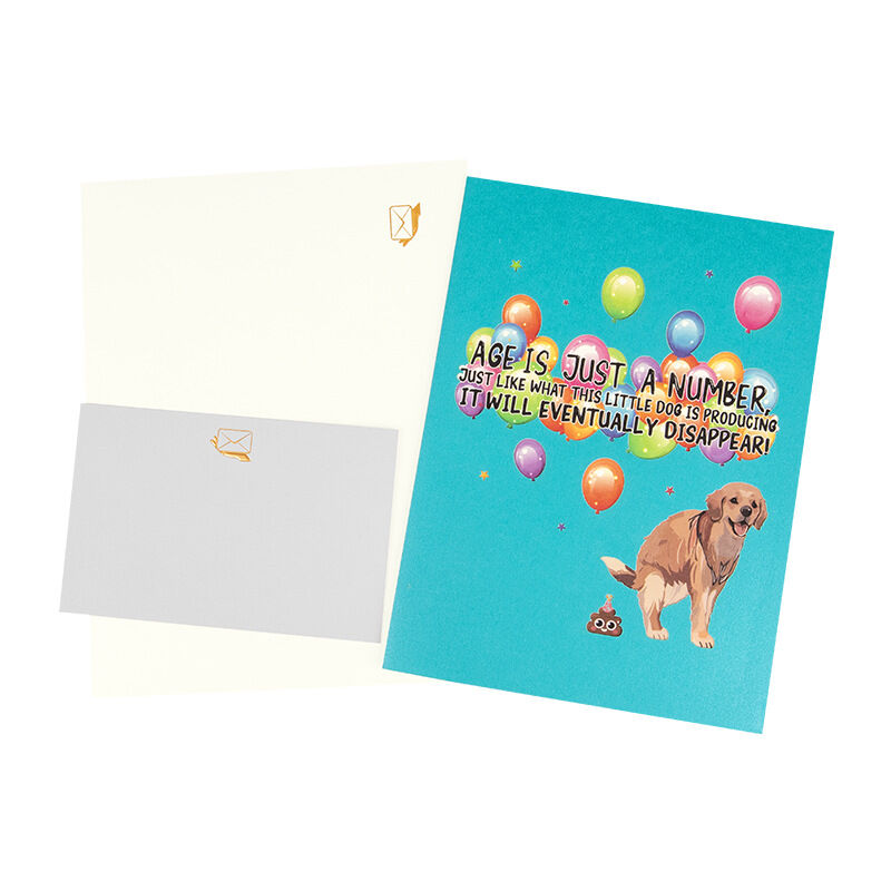 Tarjeta Pop Up 3D Golden Retriever Diseño Humorístico Regalo para Amante de Mascota
