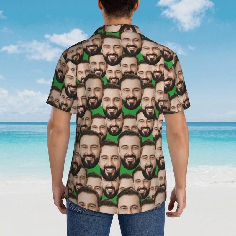 Benutzerdefinierte Hawaii-Hemden Multi Gesicht Design Strand Shirt für Männer