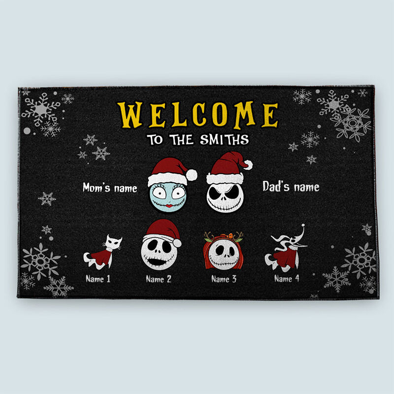 Paillasson personnalisé Welcome To My House Chapeau de Noël personnalisé Cadeau idéal pour la famille