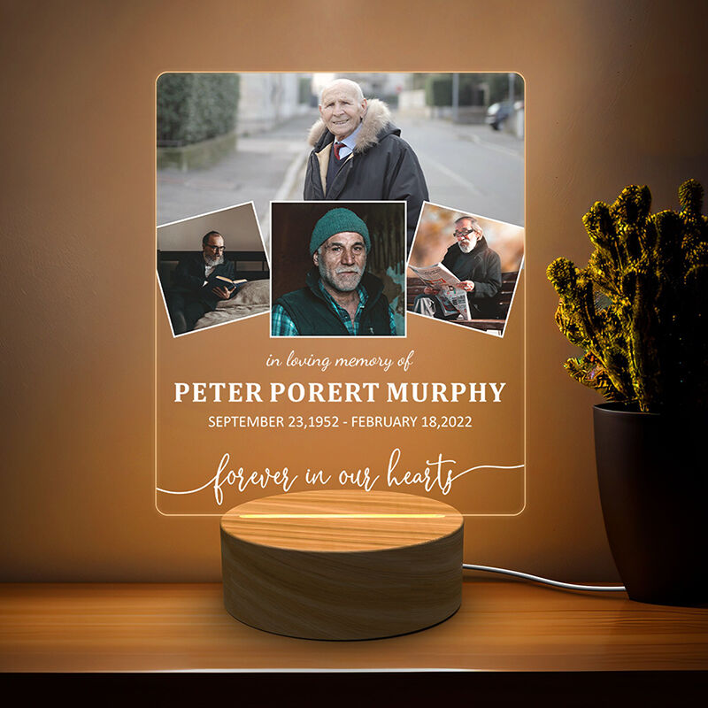 Personalized Picture Night Light Creative Gift for Family "Forever In Our Heart"
