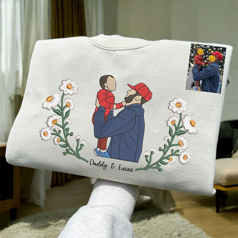 Personlig genser Brodert tilpasset foto fødselsmåned blomster design utsøkt morsdagsgave