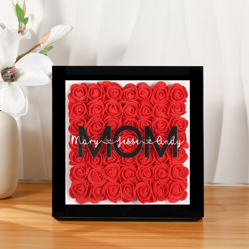Personalized Handmade Dried Flower Frame with Name Gift for Mom