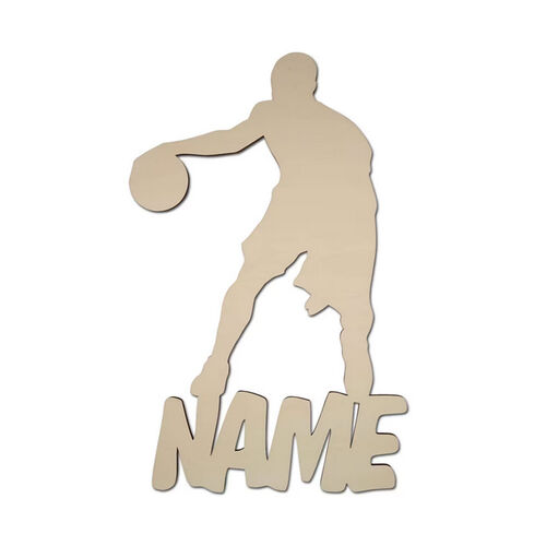 Personalized Wooden Lamp Play Basketball Pattern Creative Gift for Sporty Family and Friends