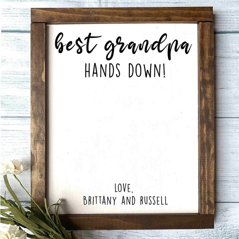 Best Grandpa Hands Down Kids Handprint Frame DIY Gift