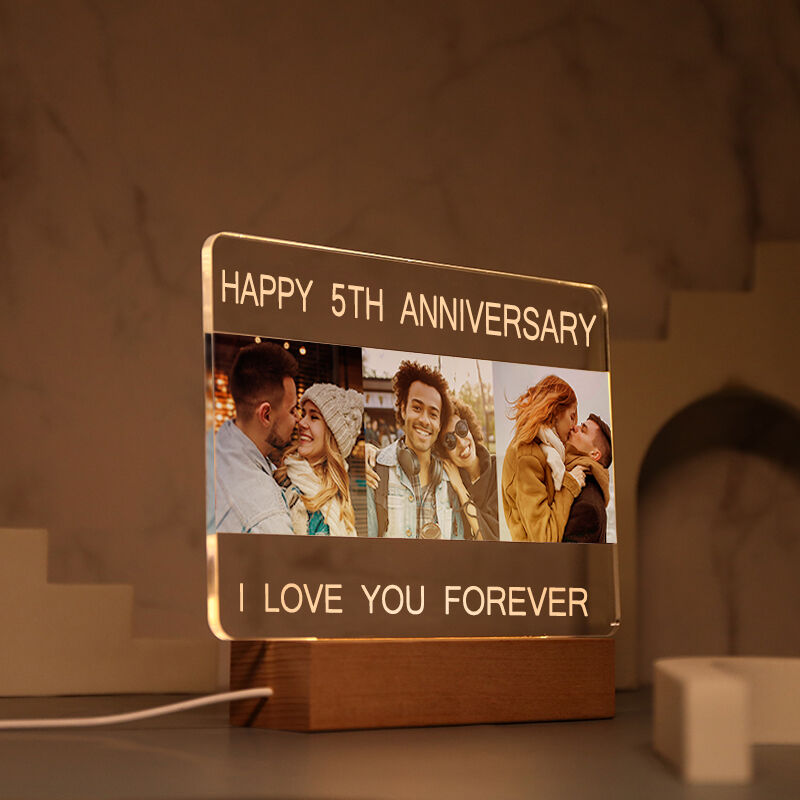 Personalized Photo Acrylic Night Light - For Couples