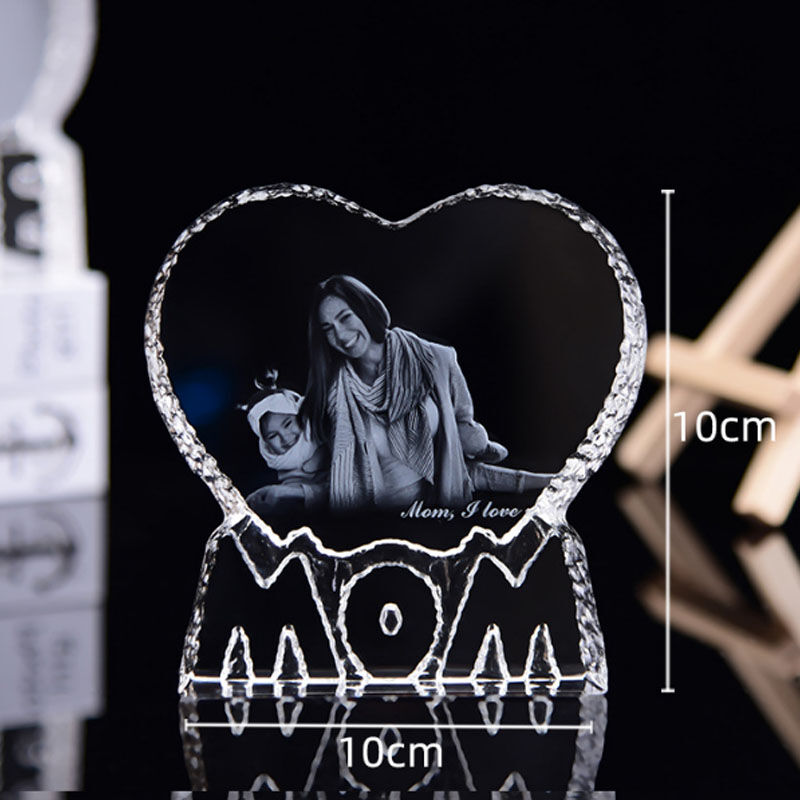 Personalized Crystal Mom Heart Laser Engraved Photo Frame